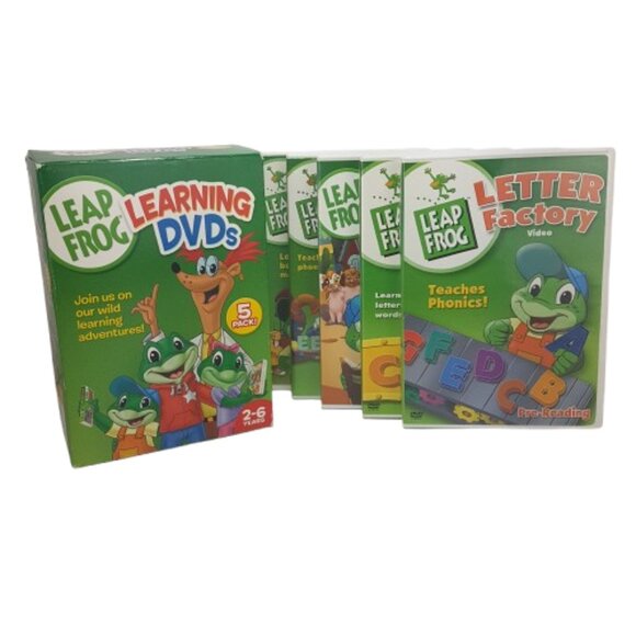Vintage 2006 LEAP FROG Learning DVDs 5 Pack Phonics Reading Alphabet Words Math - Picture 8 of 15